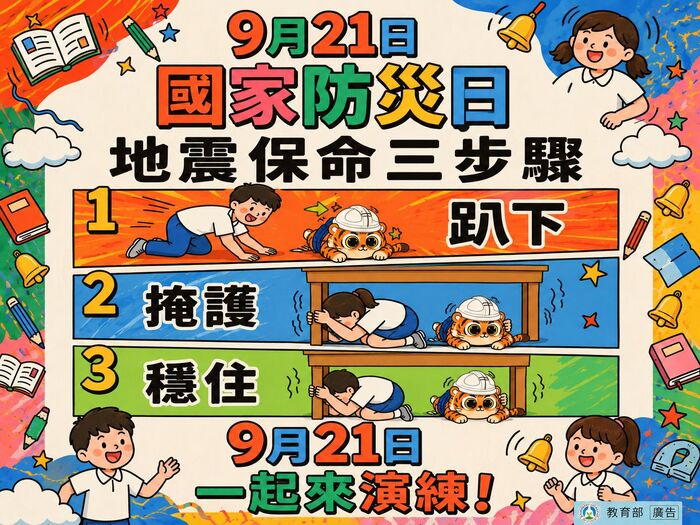 熟稔「趴下、掩護、穩住」抗震保命三步驟